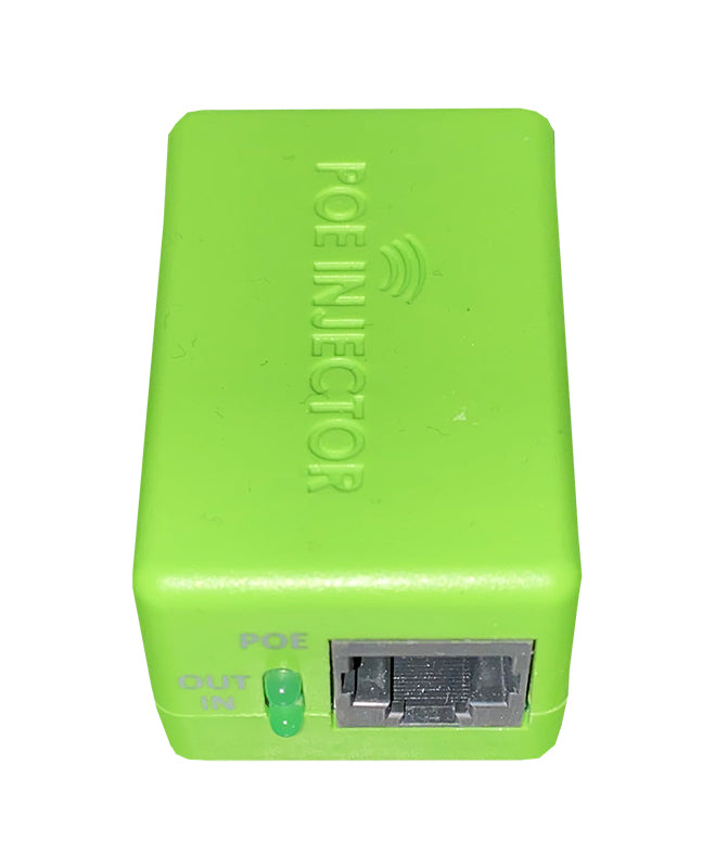 Passive POE Injector 10/100, green box, non gigabit.